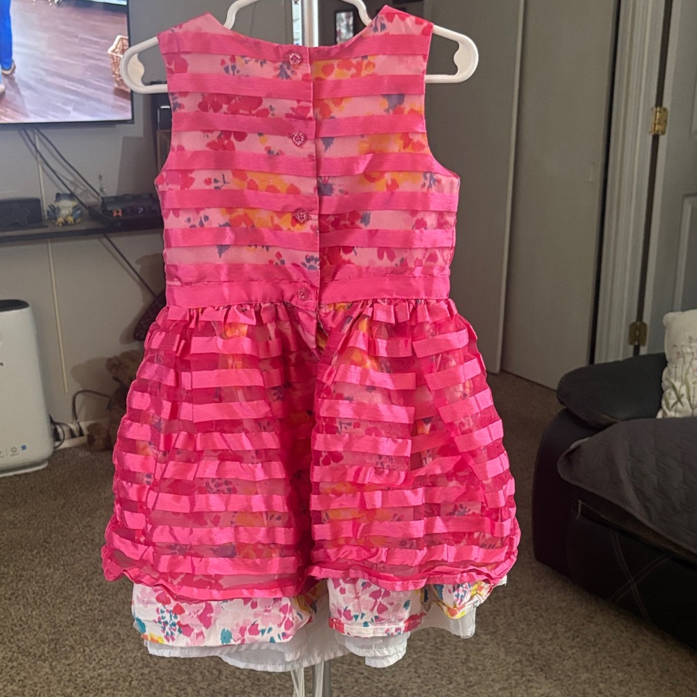 1989 Place Pink Striped Kids Casual Dress - Picture 4 of 4